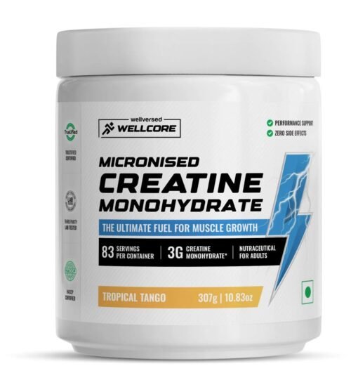 Wellcore - Pure Micronised Creatine Monohydrate (307g, 83Servings) Tropical Tango